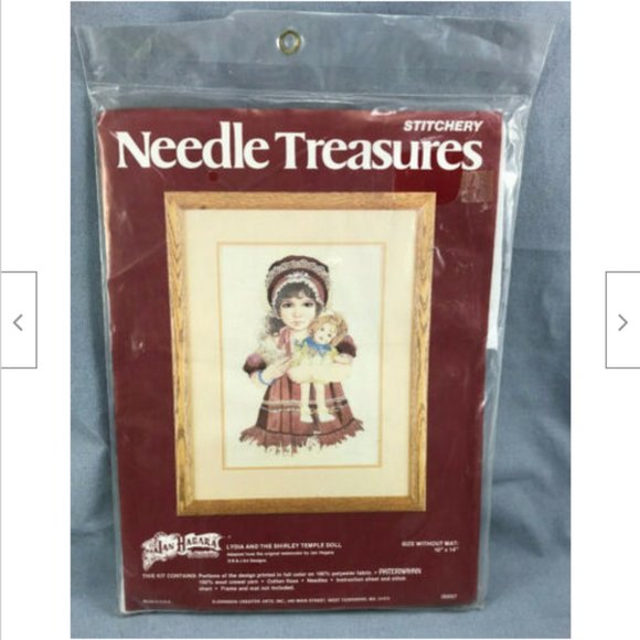 Jan Hagara Needle Treasures Crewel Embroidery Kit Lydia & Shirley Temple 00557 - Picture 1 of 3